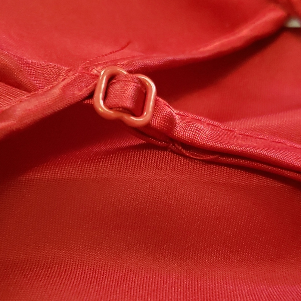 Silky Satin Red Lingerie Slip Empire Waist Sweetheart Dress Chemise Nightgown - Picture 7 of 13